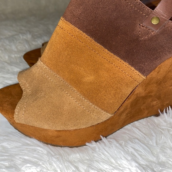Lucky Brand Suede Leather 4 1/2" Wedges Sz9 - Picture 8 of 8